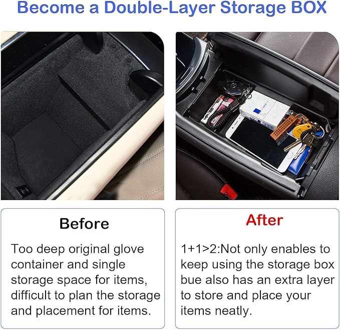 TTCR-II Compatible with Mercedes Benz C Class W205 Center Console Organizer 2015-2021 (Sedan & Coupe Only), for GLC W253 Console Organizer Tray 2016-2022, for GLC Coupe Middle Storage Tray 2016-2023