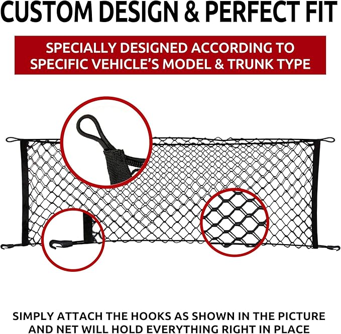 Envelope Style Automotive Elastic Trunk Mesh Cargo Net for Lexus GX460 2010-2023 - Premium Trunk Organizers and Storage - Luggage Net for SUV