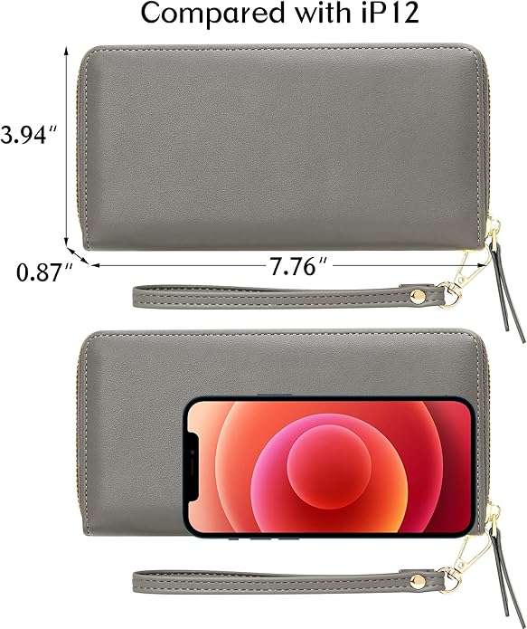 GEEAD Custom Design Wristlet Wallets for Women PU Leather RFID Blocking Wallet