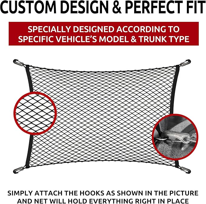 Floor Style Automotive Elastic Trunk Mesh Cargo Net for Subaru Outback 2020-2025 - Premium Trunk Organizers and Storage - Luggage Net for SUV - Best Car Organizer for Subaru Outback