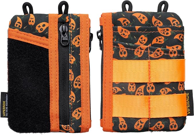VIPERADE VE18-M EDC Pocket Pouch, Slim EDC Organizer with 3 EDC Slots+2 Zipper Pockets, 1 Large Pocket for Notebook or Cellphone, EDC Pouch for Men