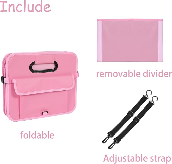 AOKJOY Car Trunk Organizer - Collapsible Multi Compartment Storage with Adjustable Straps for SUV
