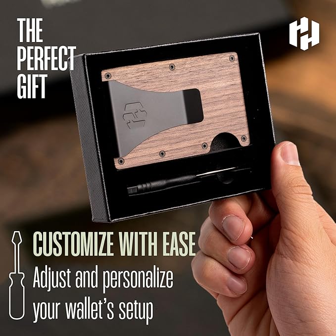 Hayvenhurst Wallet for Men - Slim RFID Blocking Metal Wallet with Money Clip, Minimalist Front Pocket Credit Card Holder, Small Mens Wallet