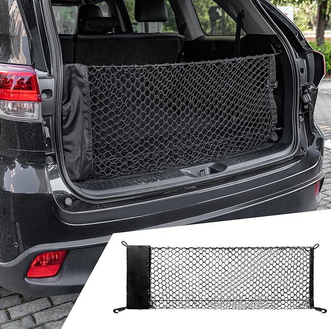 Cargo Net Compatible with 2023-2025 2026 Honda Pilot Truck Bed Cargo Net 3.28'×1.05' Double Layer Envelope Style Dense Mesh Trunk Organizer for 2024 Pilot Exterior Accessories