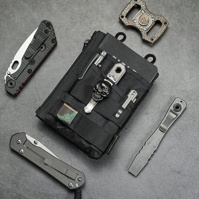 VIPERADE VE16 Pocket Organizer, EDC Pouch for Men, 7 Pockets EDC Pocket Organizer EDC Pouch for Everyday Carry, Multitool Pocket Pouch Wallet for EDC Gears, Pocket Pouch for Men