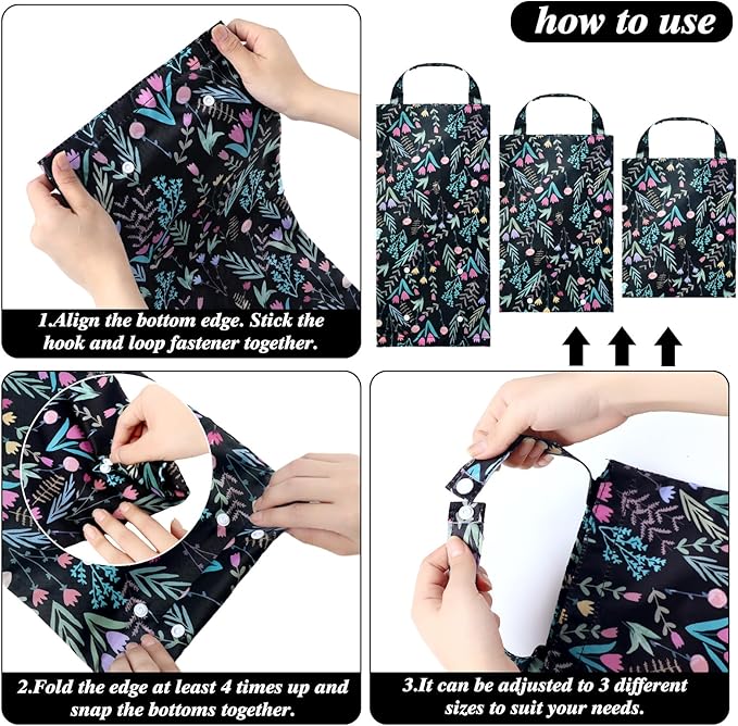 2 Pcs Hanging Car Trash Bag Collapsible Garbage Can Waterproof Small Trash Can for Woman Back Seat Car Accessories Bag Cute Polyester Bin for Boho Flower Theme Decor