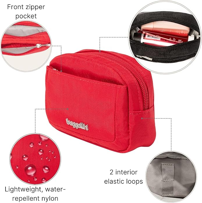 Baggallini Women's Pocket Cosmetic - Lightweight Bag - Travel Essentials Makeup Organizer Mini