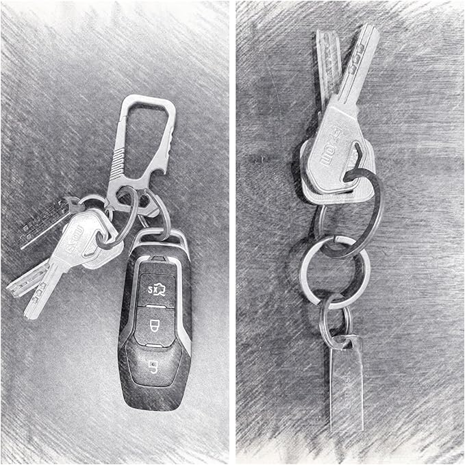 Titanium Key Rings - 3 Pieces in 3 Sizes for Keychains and Carabiners - Durable, Versatile, and Ideal for Everyday Use