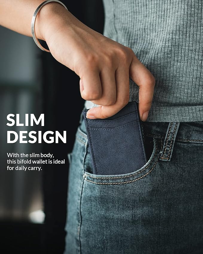 VULKIT Men's Slim Wallets Pop Up Card Holder RFID Blocking Metal Wallet Minimalist Design Holds Up to 11 Cards