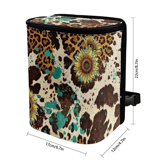 Car Accessories Back Seat Multipurpose Cars Trash Can with Lid, Leak Proof Waterproof Hanging Cars Garbage Can for Road Trip Travel, Music Notes Dachshund