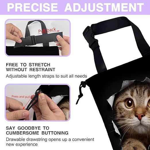 Car Trash Bag Cat in Black Hole Car Trash Bin Leakproof Waterproof Car Trash Can for Back Seat, Foldable Car Garbage Bag with Adjustable Straps and Drawstring for Car Accessories