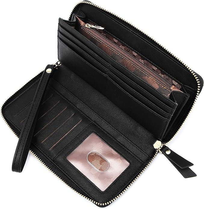 GEEAD Custom Design Wristlet Wallets for Women PU Leather RFID Blocking Wallet