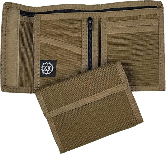 Sprocket Nylon Billfold Wallet with Zippered Coin Pocket (Coyote Brown)