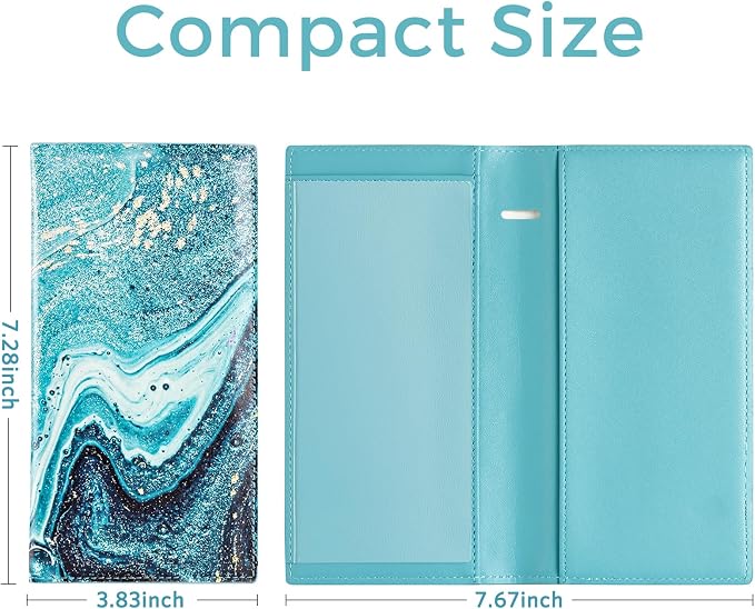CoBak Premium Leather Checkbook Cover - RFID Blocking, Classic Design, Slim & Durable - Perfect for Personal & Business Checks