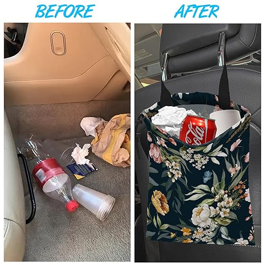 Car Trash Can Waterproof Garbage Bag Hanging for Car Back Seat