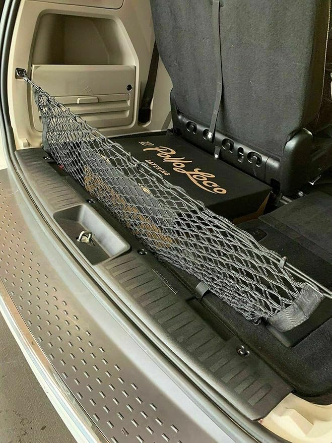 Rear Trunk Organizer Cargo Net for Dodge Grand Caravan 2008-2020 – Envelope Style Cargo Net for Van - Premium Mesh Elastic Car Trunk Organizer - Compatible with Grand Caravan