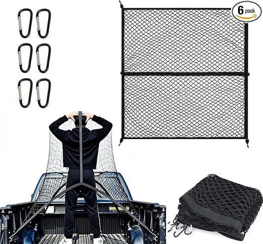 Highly Elastic Cargo Net, Double Layer Mesh Storage CargoNet Truck Elastic Cargo Luggage Storage Mesh Universal Travel Convenient