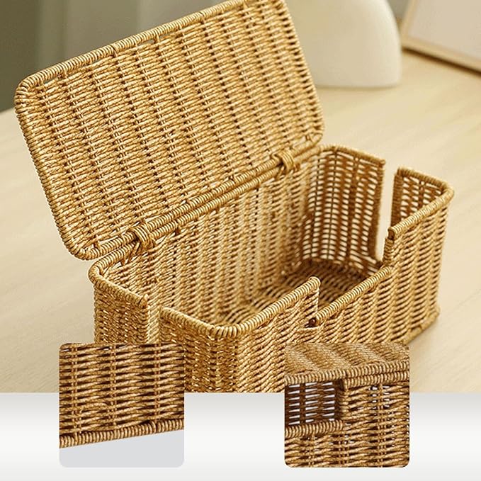 Cables Management Box Rectangle Office Concealer,with Lid Wire Storage Desk Cables Organizer Power Strip Box for TV Wires