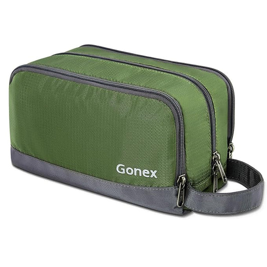 Gonex Travel Toiletry Bag Nylon, Shaving Bag Toiletry Organizer Olive Green