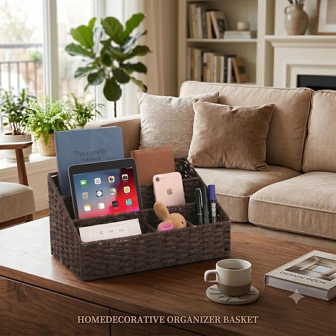 Mail Organizer Countertop, Mail Organizer, Mail Sorters, Magazine File Holder, Desk Organizer and Accessories, Dark Brown
