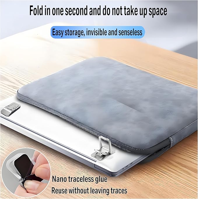 2PCS Laptop Stand Portable,Adjustable Laptop Riser, Ergonomic Cooling Mini Invisible Notebook Stand Riser for Desk Computer Keyboard MacBook Universal 10-17 Inch (Silver)
