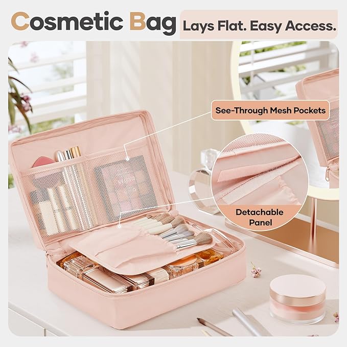 Veken 10 Set Compression Packing Cubes for Travel Essentials,Compressible Expandable Large Luggage Suitcase Organizer Bags for Clothing,Durable Space Saver Storage Bags with Makeup Bag(Beige)