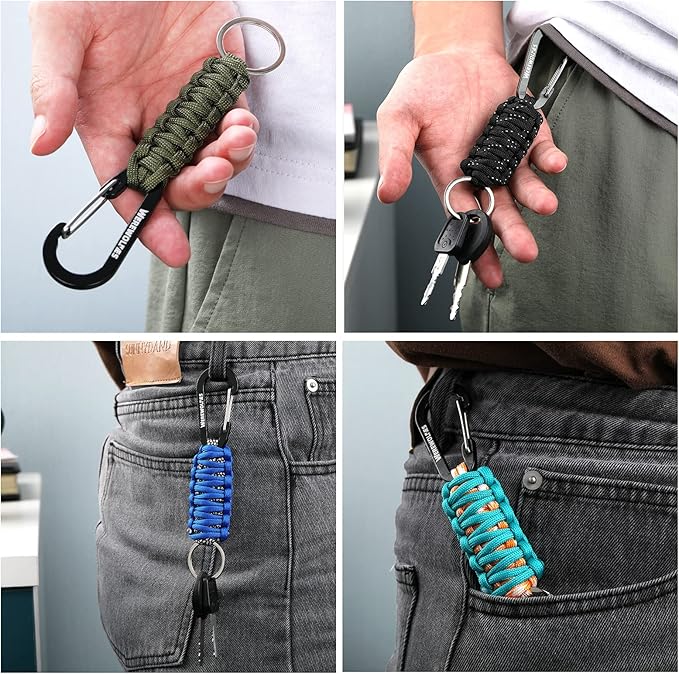 WEREWOLVES Paracord Keychain with Carabiner, Lanyard Clip for Keys