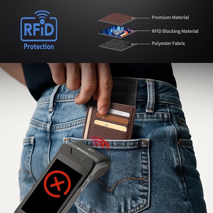 Mayski Slim Wallet, Credit Card Holder for Women, Minimalist Front Pocket RFID Blocking Card Cases, Small Wallet Women Men(Lichee Coffee)