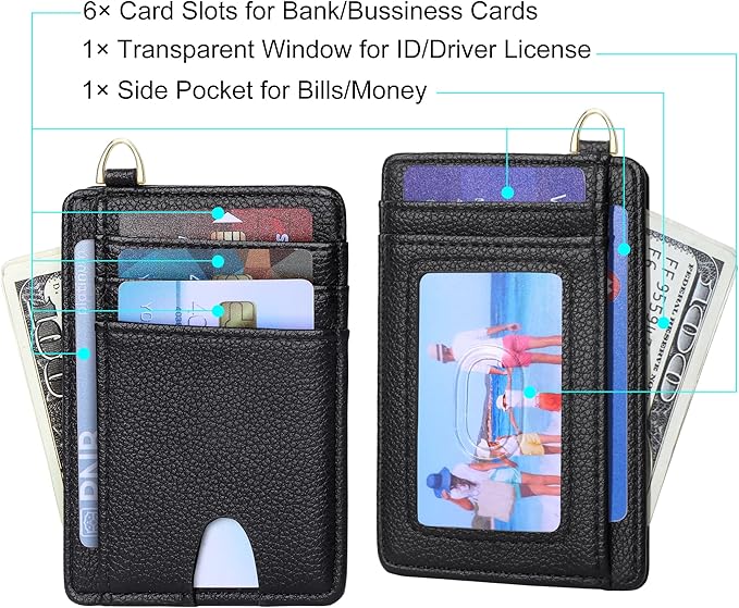 GEEAD Slim Minimalist Front Pocket RFID Blocking Card Holder Wallets for Men & Women