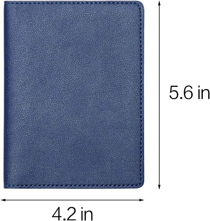 2 Pack Passport Covers & Vaccine Card Holder, Blue & Red | PU Leather, Passport Wallet, Vaccine Case Protector, For Women & Men