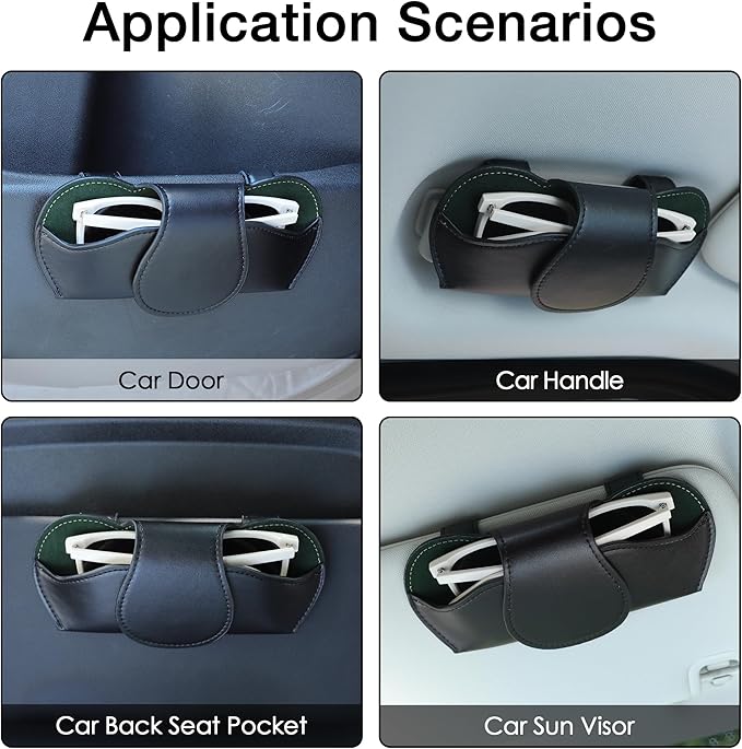 KINIVA Sunglass Clip & Holder, Magnetic Glasses Case for Car Organizer