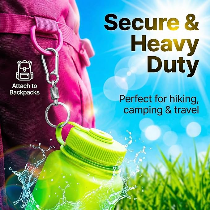4 Pack Heavy Duty Carabiner Keychain Clip 4 Pack, Spring Loaded Zinc Alloy Quick Release Key Ring Holder for EDC Commute Dog Walking Gym Hiking Workshop Travel