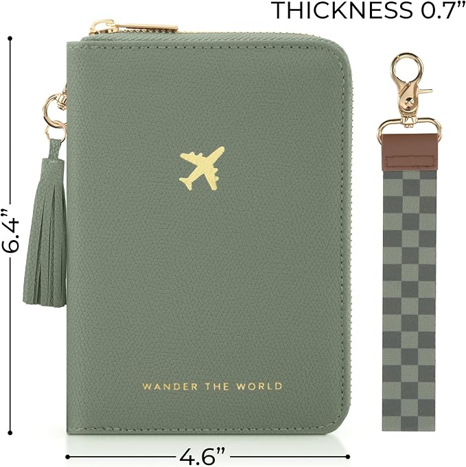 Beautiful Passport Holder for Travel with Wristlet Strap - All-in-One Wallet for Women with Card Slots and Tassel Keychain - Perfect RFID Blocking Case to Keep Your Travel Documents Organized & Safe
