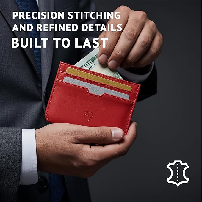 Vaultskin MOORGATE Slim Card Holder – Minimalist Leather Wallet with RFID Blocking, Front Pocket Credit Card Case for Men & Women