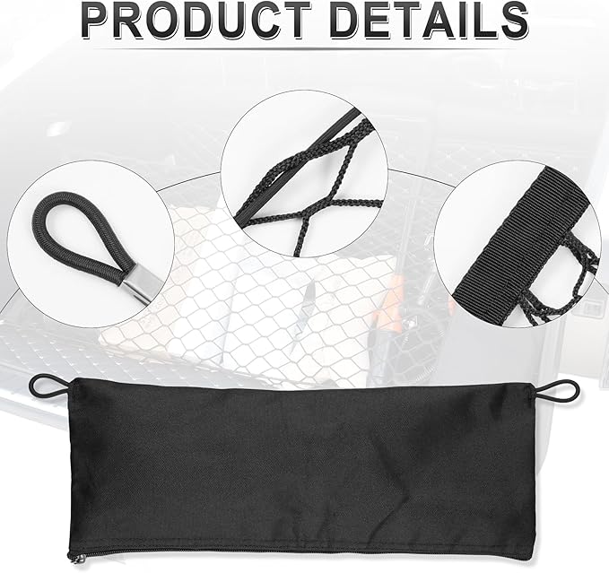 Amiss Envelope Style Truck Bed Cargo Net with Side Organizer, Fits for 2017-2025 Honda Ridgeline Accessories, Portable Storage and Highly Elastic Organizer with Hook, Car Exterior Accessories.