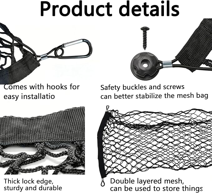 Truck Bed Cargo Net, Storage Elastic Mesh Net（43.3 * 15.7In）