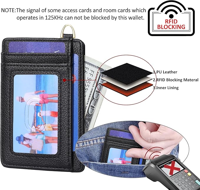 GEEAD Slim Minimalist Front Pocket RFID Blocking Card Holder Wallets for Men & Women