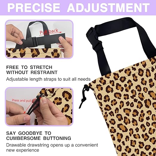Car Trash Bag Hanging Brown Leopard Print Car Trash Can for Back Seat Waterproof Car Garbage Can with Adjustable Straps and Drawstring for Car Accessories Vehicle Travelling Camping