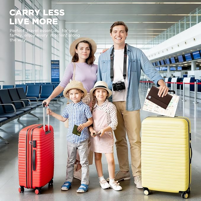 VULKIT Family Passport Holder for 4 Leather Passport Wallet with Airtag Slot Multiple Passport Holder RFID Blocking Bifold Travel Documents Organizer