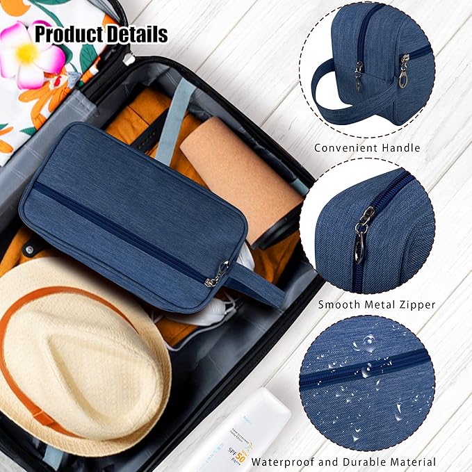 Toiletry Bag, Large Capacity Travel Bag for Toiletries, Waterproof Oxford Fabric Toiletry Organizer for Travel, Business Trips and Daily Use, Travel Essentials for Men or Women (Navy Blue)