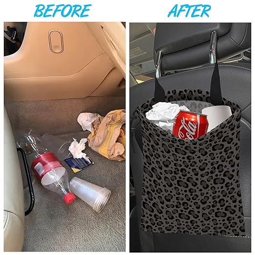 Car Garbage Bag Hanging Car Trash Can for Back Seat with Drawstring
