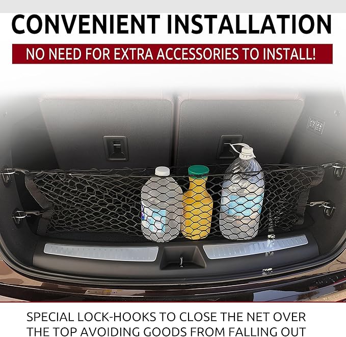 Envelope Style Automotive Elastic Trunk Mesh Cargo Net for Cadillac XT6 2020-2025, 2026 - Premium Trunk Organizers and Storage - Luggage Net for SUV