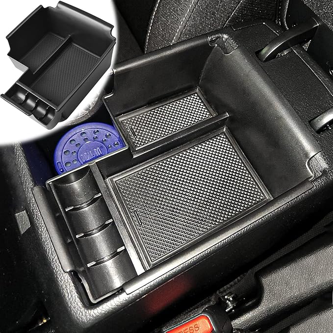 TACORBO Center Console Organizer Compatible with 2019 2020 2021 2022 2023 2024 Kia Forte GT Accessories, Forte LX/LXs/GT-Line/GT/GT Manual Insert Tray ABS Armrest Secondary Storage Box, Black