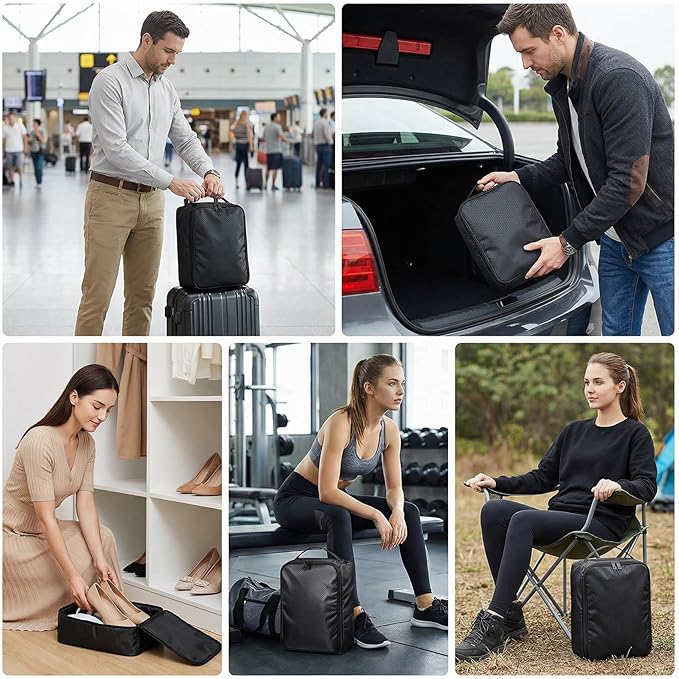 Travel Shoe Bags for Men with Zipper for Travel Portable Shoe Bags for Packing in Suitcase Shoes Bag Pouch Shoes Men Women Essentials