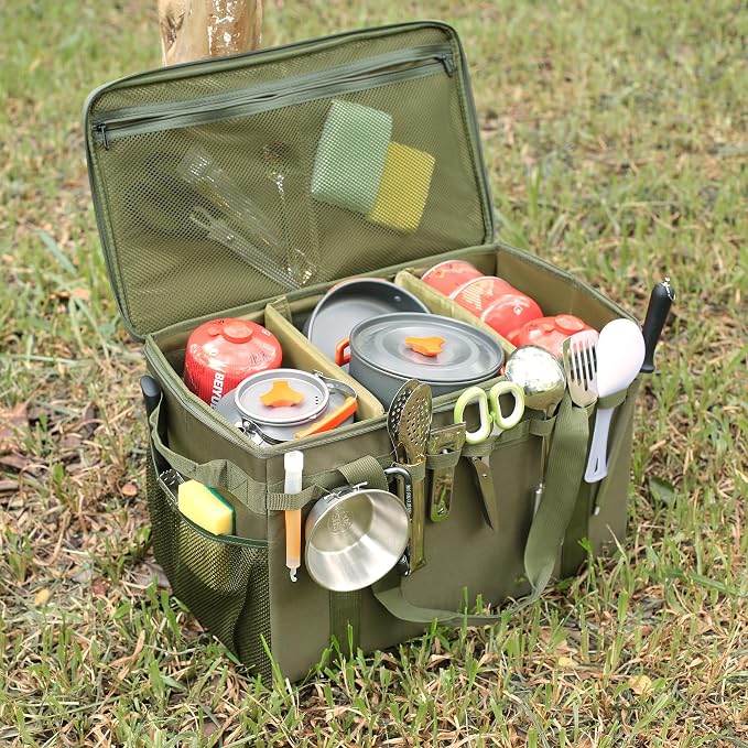 Tactical Camping Storage Bag - 46L Utility Tote Bag Trunk Organizer (Army Green)