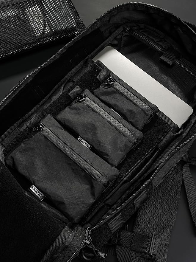 TACTICAL GEEK Storage A5 EDC Storage Pouch Set, Molle EDC Gadget Pouch, Multi-Functional Utility Small Tool Pocket for Daily Carry (Light Black)