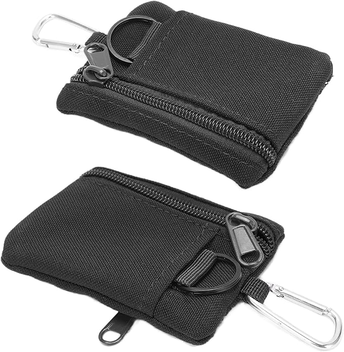 Mini Size EDC Utility Pouch Bags, Molle Pouch with Carabiner, EDC Pocket Organizer, Mini Molle Pouch Wallet for Biking Camping