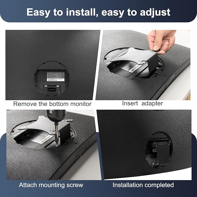 VESA Mount Adapte Compatible with Samsung Curved Monitors U32R590, U32R590C, U32R592, and U32R591 VESA Adapter Bracket for VESA Stand, Arm or Desk Mount with 75x75, 100x100 mm Black