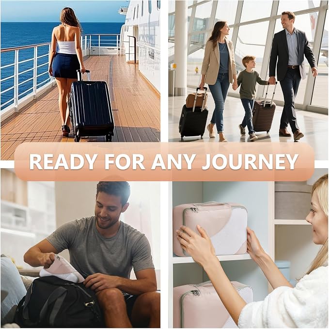 10 Set Packing Cubes for Travel, Gifts for Women Mom,Anti-Tearing Suitcase Organizer for Luggage with Shoe & Hanging Toiletry Bag,OlarHike Vacation Essentials & Accessories for Cruise Ship