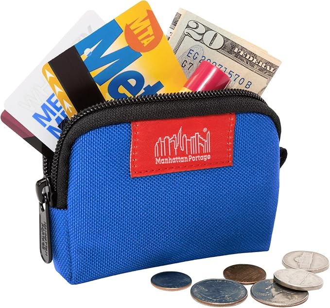 Manhattan Portage Coin Purse With Zipper Closure Pouch Eclectic Colors Credit Card ID Card Jewelry Keys Water Resistant Gift 1000D CORDURA® Everyday Carry